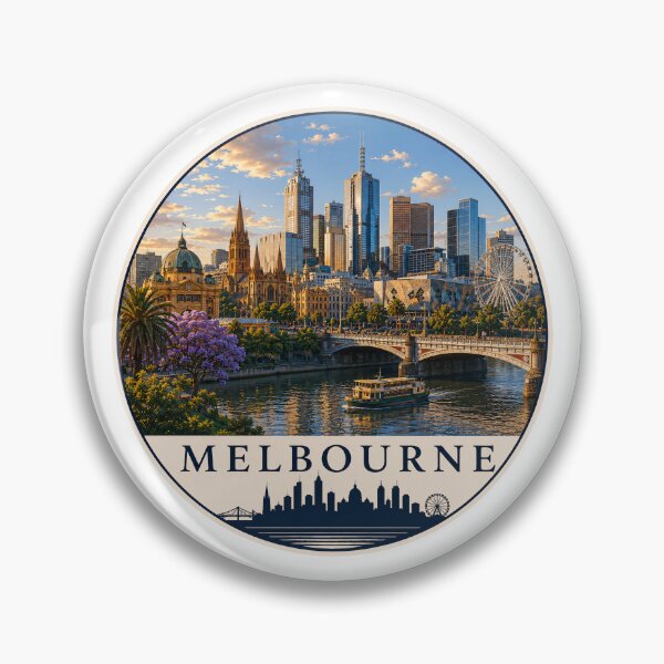 Item preview, Melbourne Landmark Skyline Travel Sticker designed and sold by Beyond Destinations.