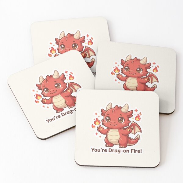 Item preview, Drag‑On Fire – Cute Kawaii Welsh Dragon designed and sold by Cerys-GS.