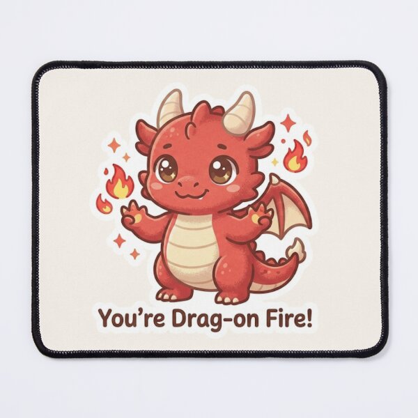 Item preview, Drag‑On Fire – Cute Kawaii Welsh Dragon designed and sold by Cerys-GS.