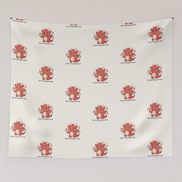 Item preview, Drag‑On Fire – Cute Kawaii Welsh Dragon designed and sold by Cerys-GS.