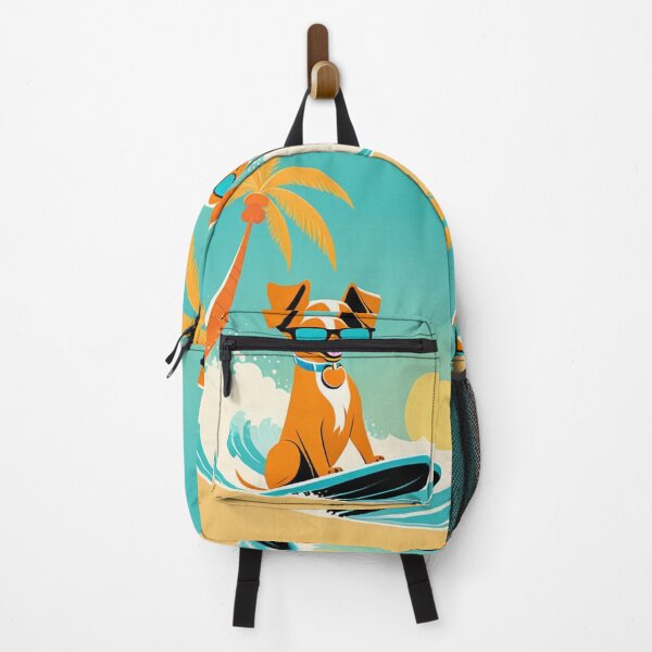 Item preview, Art - Cheerful Surfing Dog, Retro 1960s Illustration designed and sold by World-Pets.