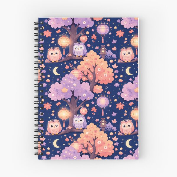 Item preview, Kawaii Pastel Autumn Night Owl Forest Pattern designed and sold by Thai Vibe Studio.
