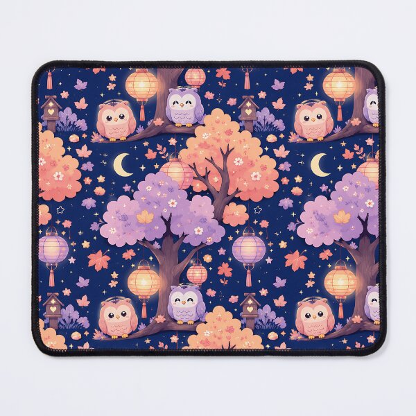 Item preview, Kawaii Pastel Autumn Night Owl Forest Pattern designed and sold by Thai Vibe Studio.