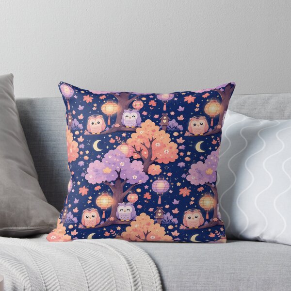 Item preview, Kawaii Pastel Autumn Night Owl Forest Pattern designed and sold by Thai Vibe Studio.
