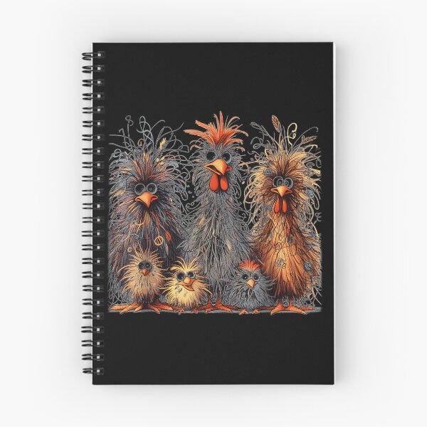 Item preview, Wild Feathered Crazy Hen Family Line Art designed and sold by cpapro77.