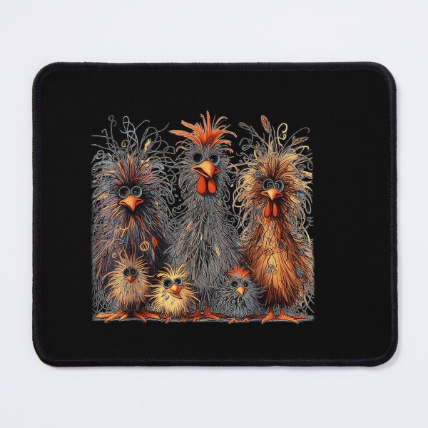 Item preview, Wild Feathered Crazy Hen Family Line Art designed and sold by cpapro77.