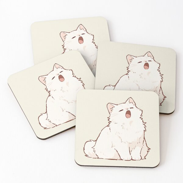 Item preview, Cute Yawning Fluffy White Kitten designed and sold by jianina-alondra.