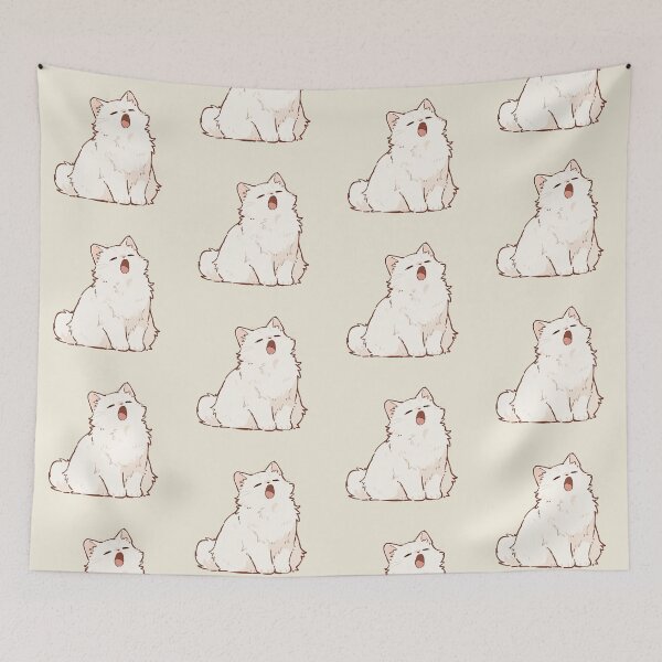Item preview, Cute Yawning Fluffy White Kitten designed and sold by jianina-alondra.