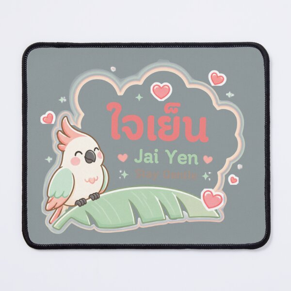 Item preview, Jai Yen | Stay Gentle – Cute Tropical Thai Bird Illustration Thai Design | Soft Thailand™ designed and sold by CosmicQuietStudio.
