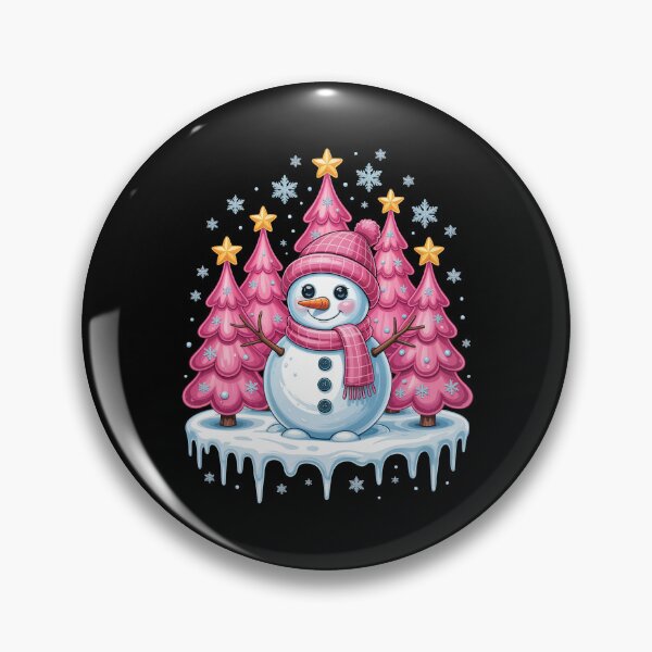 Item preview, Smiling Snowman with Pink Trees designed and sold by jkrphoto.