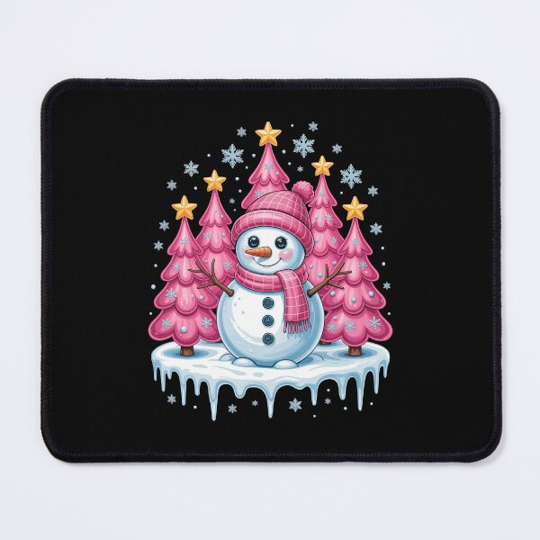 Item preview, Smiling Snowman with Pink Trees designed and sold by jkrphoto.