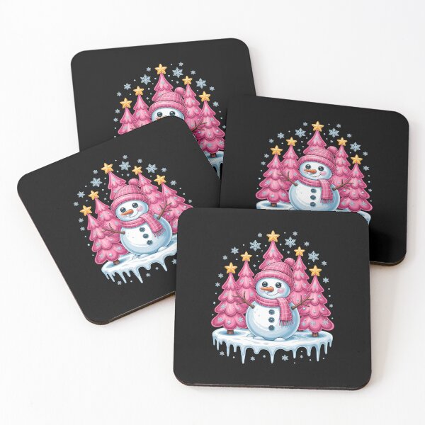 Item preview, Smiling Snowman with Pink Trees designed and sold by jkrphoto.