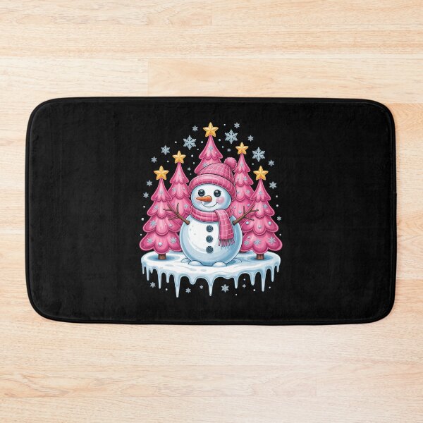 Item preview, Smiling Snowman with Pink Trees designed and sold by jkrphoto.