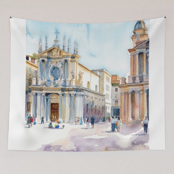Item preview, Piazza San Carlo Turin Watercolor designed and sold by caracatita75.