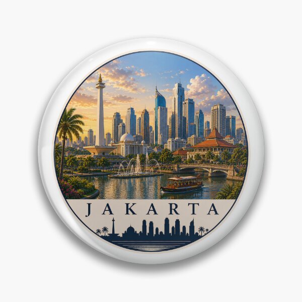 Item preview, Jakarta Landmark Skyline Travel Sticker designed and sold by Beyond Destinations.