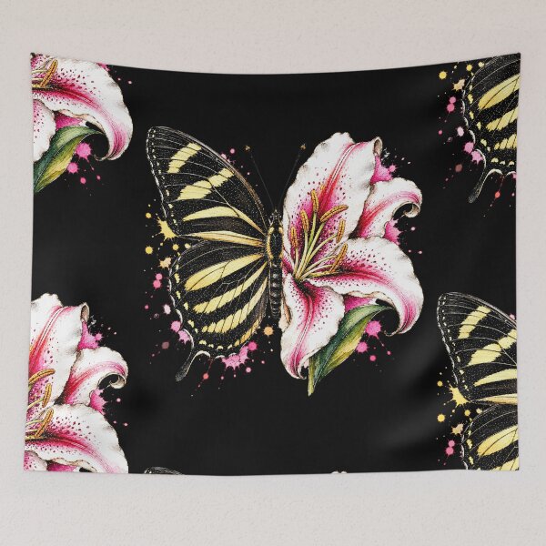 Item preview, Lily Butterfly Watercolor Illustration designed and sold by ColorSplash123.