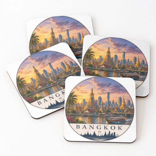 Item preview, Bangkok Landmark Skyline Travel Sticker designed and sold by Beyond Destinations.