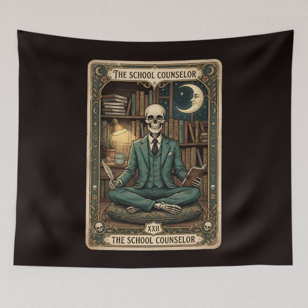 Item preview, School Counselor Tarot card Skeleton Counseling Halloween designed and sold by w66aboo.