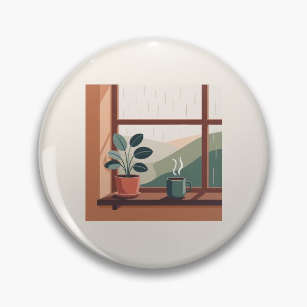 Item preview, Cozy Rainy Window Plant Mug Art  designed and sold by TrendMorphic.