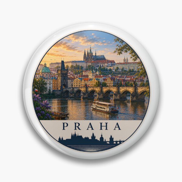 Item preview, Prague Landmark Skyline Travel Sticker designed and sold by Beyond Destinations.