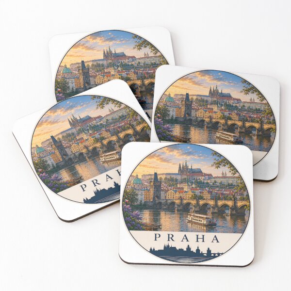 Item preview, Prague Landmark Skyline Travel Sticker designed and sold by Beyond Destinations.