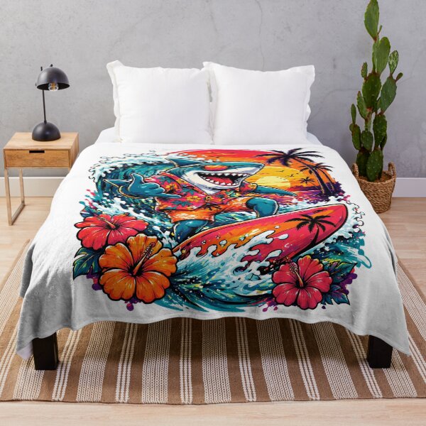 Item preview, Funny Surfing Shark | Tropical Hawaiian Beach Surfer | Summer Surf Graphic designed and sold by Awarrie.