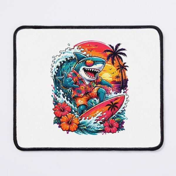 Item preview, Funny Surfing Shark | Tropical Hawaiian Beach Surfer | Summer Surf Graphic designed and sold by Awarrie.
