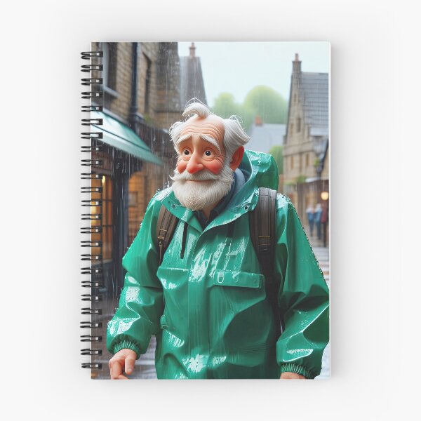 Item preview, Old Fart walking through the town wearing waterproofs in the rain designed and sold by Colin Bentham.