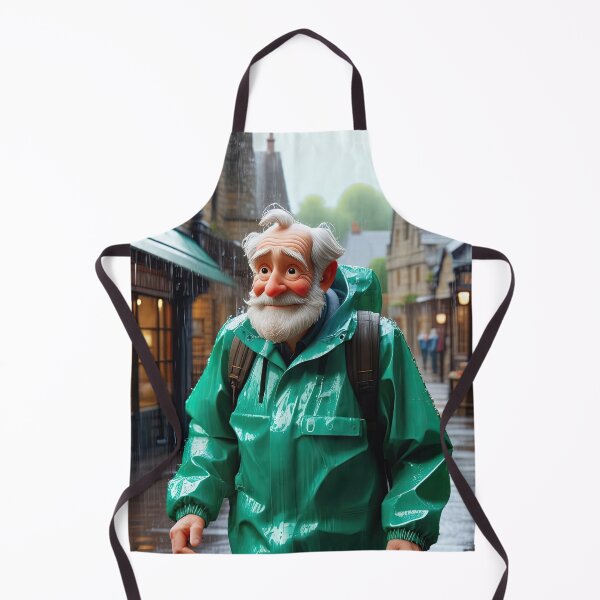 Item preview, Old Fart walking through the town wearing waterproofs in the rain designed and sold by Colin Bentham.