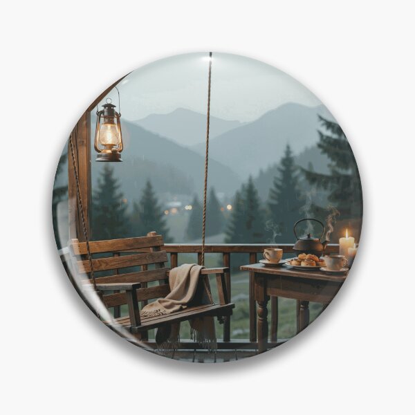 Item preview, Rainfall on the Mountain Porch – Quiet Cabin Retreat designed and sold by AmesTolland.