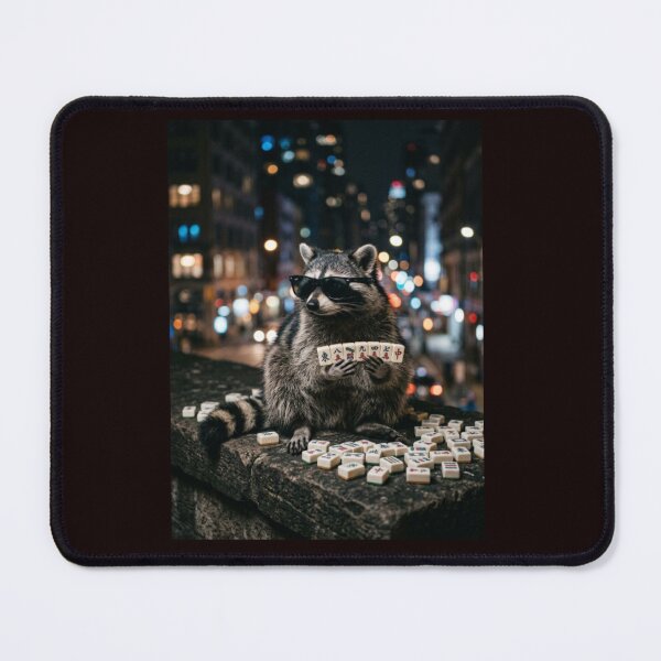 Item preview, Raccoon Playing Mahjong Funny Animal Meme Mahjong Lovers designed and sold by w66aboo.