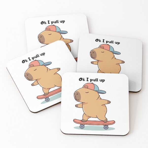 Item preview, Ok I Pull Up Capybara Skater Meme sau Funny Capybara on Skateboard designed and sold by Alexacarmen.