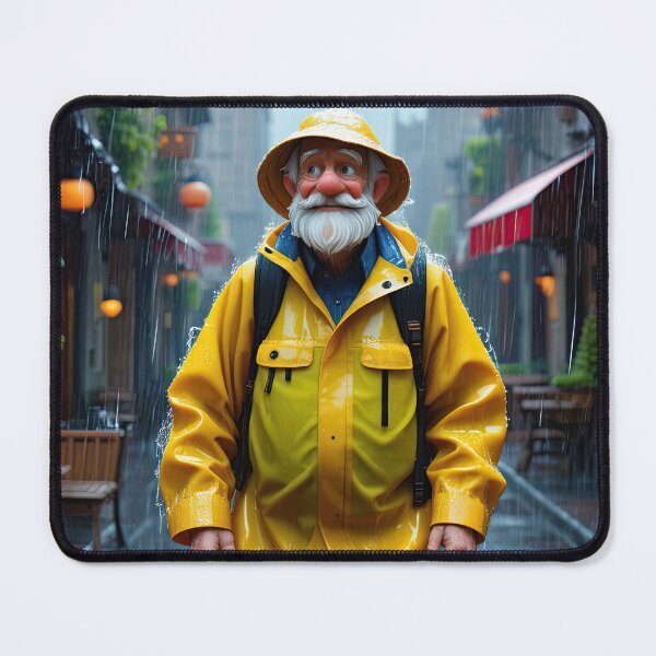 Item preview, Old Fart walking through the town wearing waterproofs in the rain designed and sold by Colin Bentham.