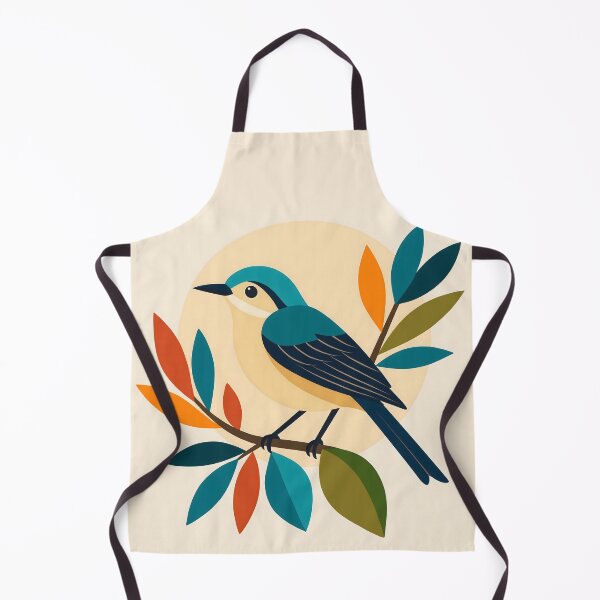 Item preview, Scandinavian Folk Art Songbird | Colorful Mid-Century Nature Illustration designed and sold by ZanyPaintbrush.