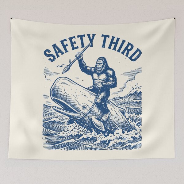 Item preview, Safety Third Bigfoot Whale Rider Retro Nautical   designed and sold by Y-Vibes.