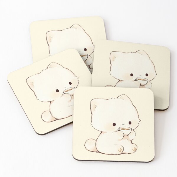 Item preview, Cute Kitten Drinking Coffee Kawaii designed and sold by jianina-alondra.