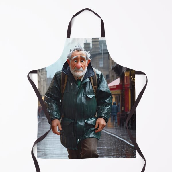 Item preview, Old Fart walking through the town wearing waterproofs in the rain designed and sold by Colin Bentham.