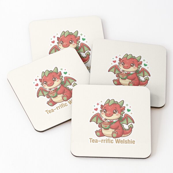 Item preview, Tea‑Riffic Welshie – Cute Welsh Dragon Tea Pun designed and sold by Cerys-GS.