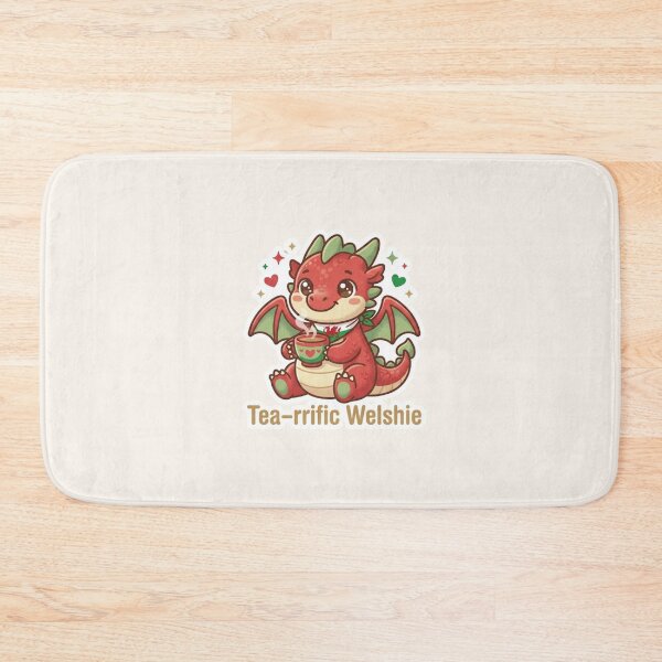 Item preview, Tea‑Riffic Welshie – Cute Welsh Dragon Tea Pun designed and sold by Cerys-GS.