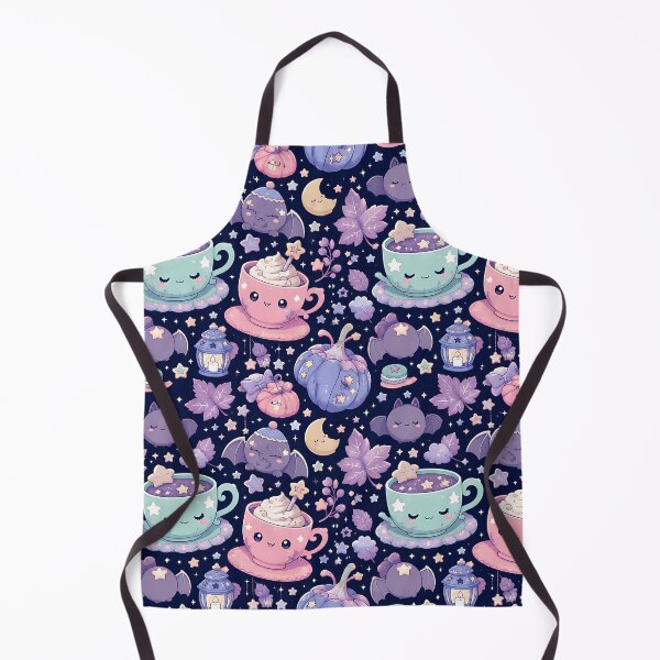 Item preview, Kawaii Pastel Midnight Tea Party Pattern designed and sold by Thai Vibe Studio.