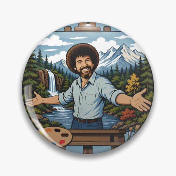 Item preview, Bob Ross Happy Little Trees Nature Painting Vintage Artwork designed and sold by karamram.