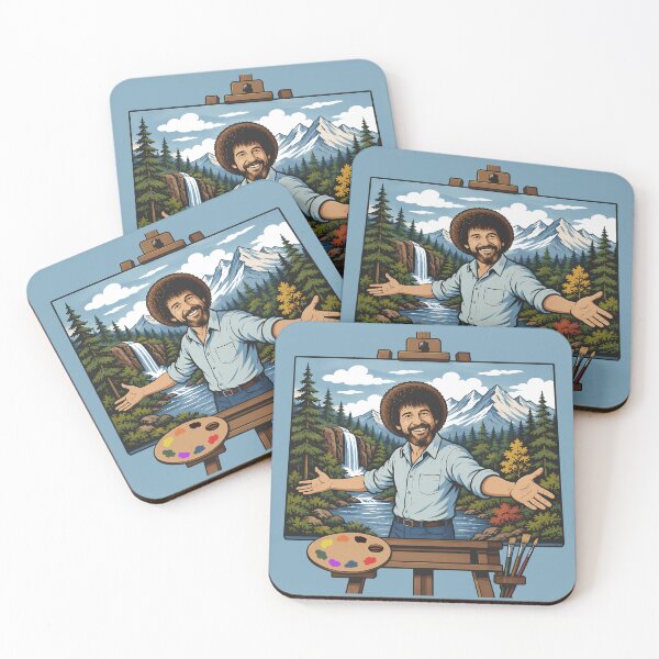 Item preview, Bob Ross Happy Little Trees Nature Painting Vintage Artwork designed and sold by karamram.