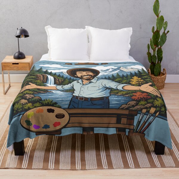 Item preview, Bob Ross Happy Little Trees Nature Painting Vintage Artwork designed and sold by karamram.