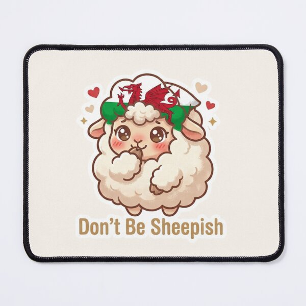 Item preview, Don’t Be Sheepish – Cute Welsh Sheep Pun designed and sold by Cerys-GS.