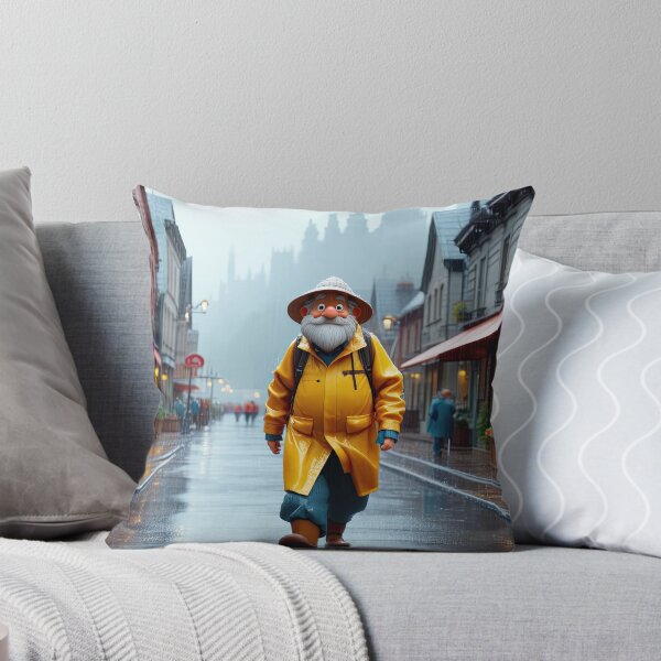 Item preview, Old Fart walking through the town wearing waterproofs in the rain designed and sold by Colin Bentham.