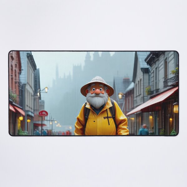 Item preview, Old Fart walking through the town wearing waterproofs in the rain designed and sold by Colin Bentham.