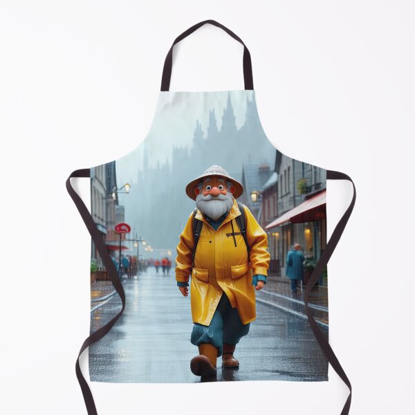Item preview, Old Fart walking through the town wearing waterproofs in the rain designed and sold by Colin Bentham.
