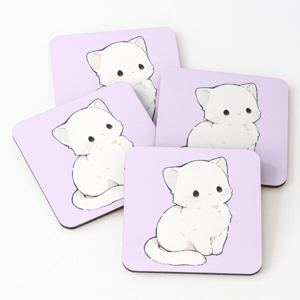 Item preview, Cute White Kitten Sitting Kawaii Illustration designed and sold by jianina-alondra.