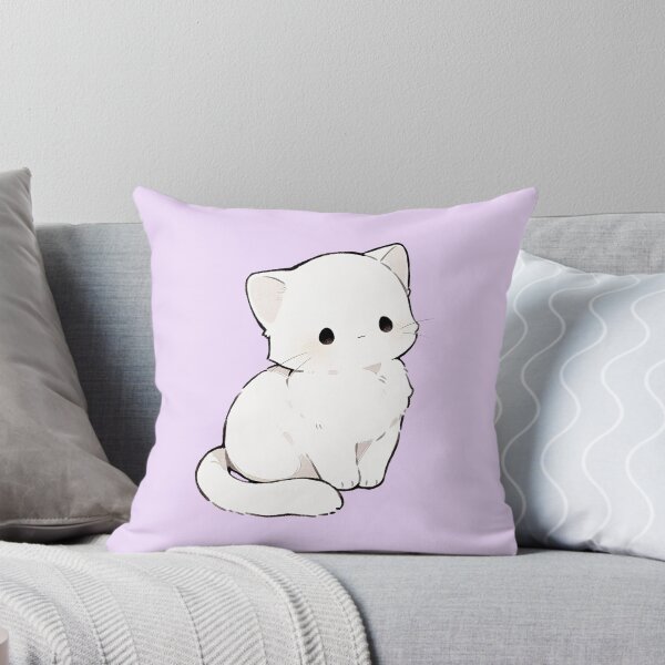 Item preview, Cute White Kitten Sitting Kawaii Illustration designed and sold by jianina-alondra.