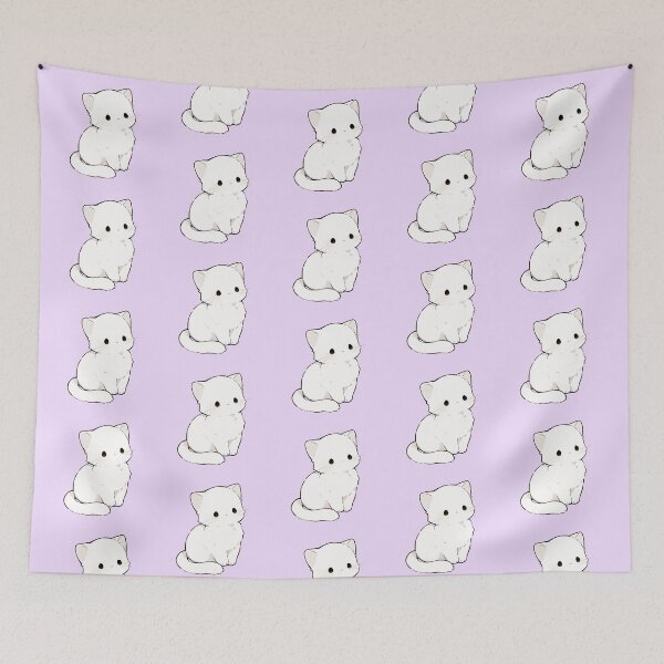 Item preview, Cute White Kitten Sitting Kawaii Illustration designed and sold by jianina-alondra.